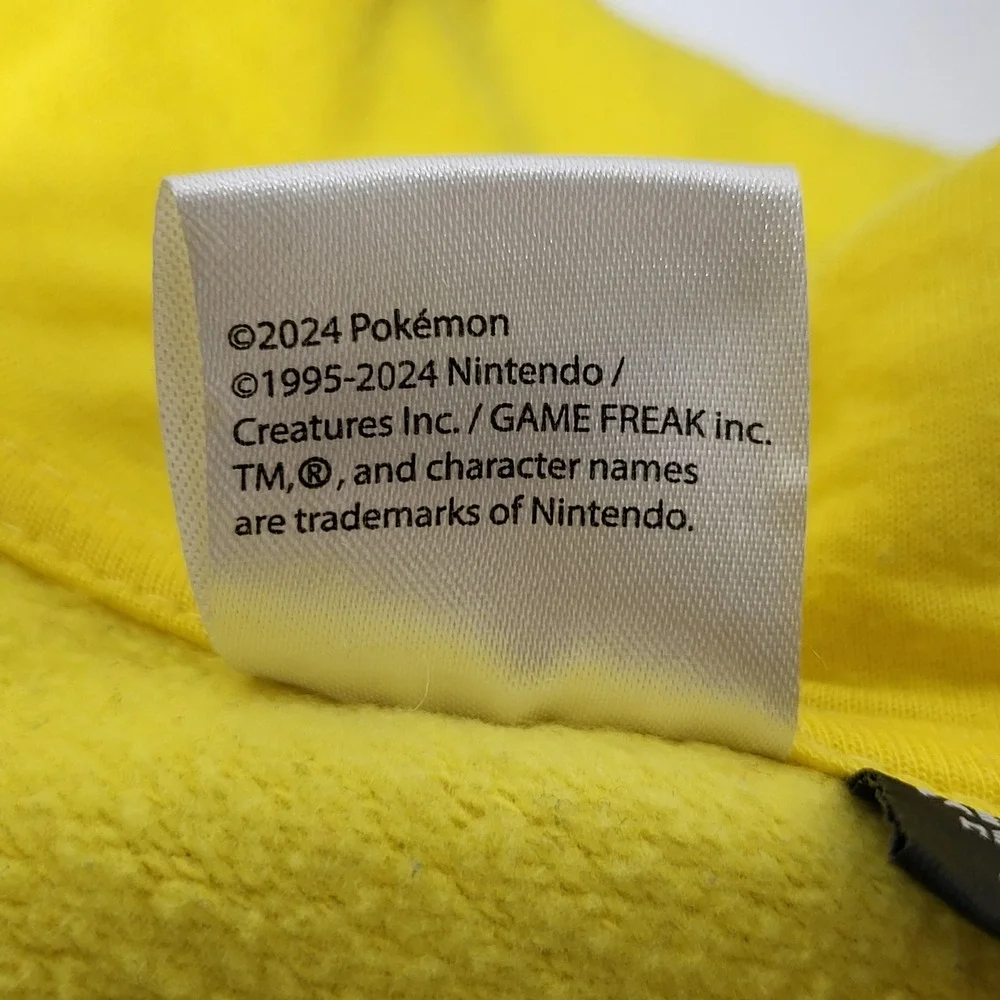 Pokemon Pikachu‎ Kids Yellow Full Zip Hoodie 3D Ears Poke Ball Zipper Small SM